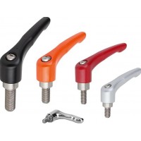 KIPP 可調節手柄壓鑄鋅英寸公制不銹鋼外螺紋K0123