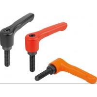 KIPP黑色氧化鋼螺紋銷釘可調節扁平手柄K0737外螺紋